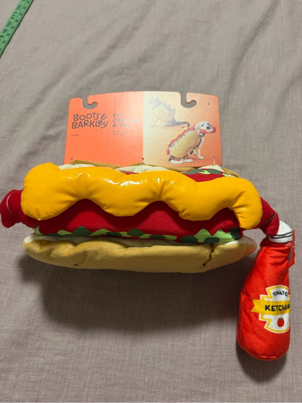 NWT Boots & Barkley Hot Dog Costume Ketchup Toy Small Dogs or Cats
